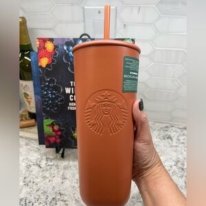 Starbucks 2024 Terracotta Brown/Orange Recycled Triangle SS Venti Tumbler. NWT.